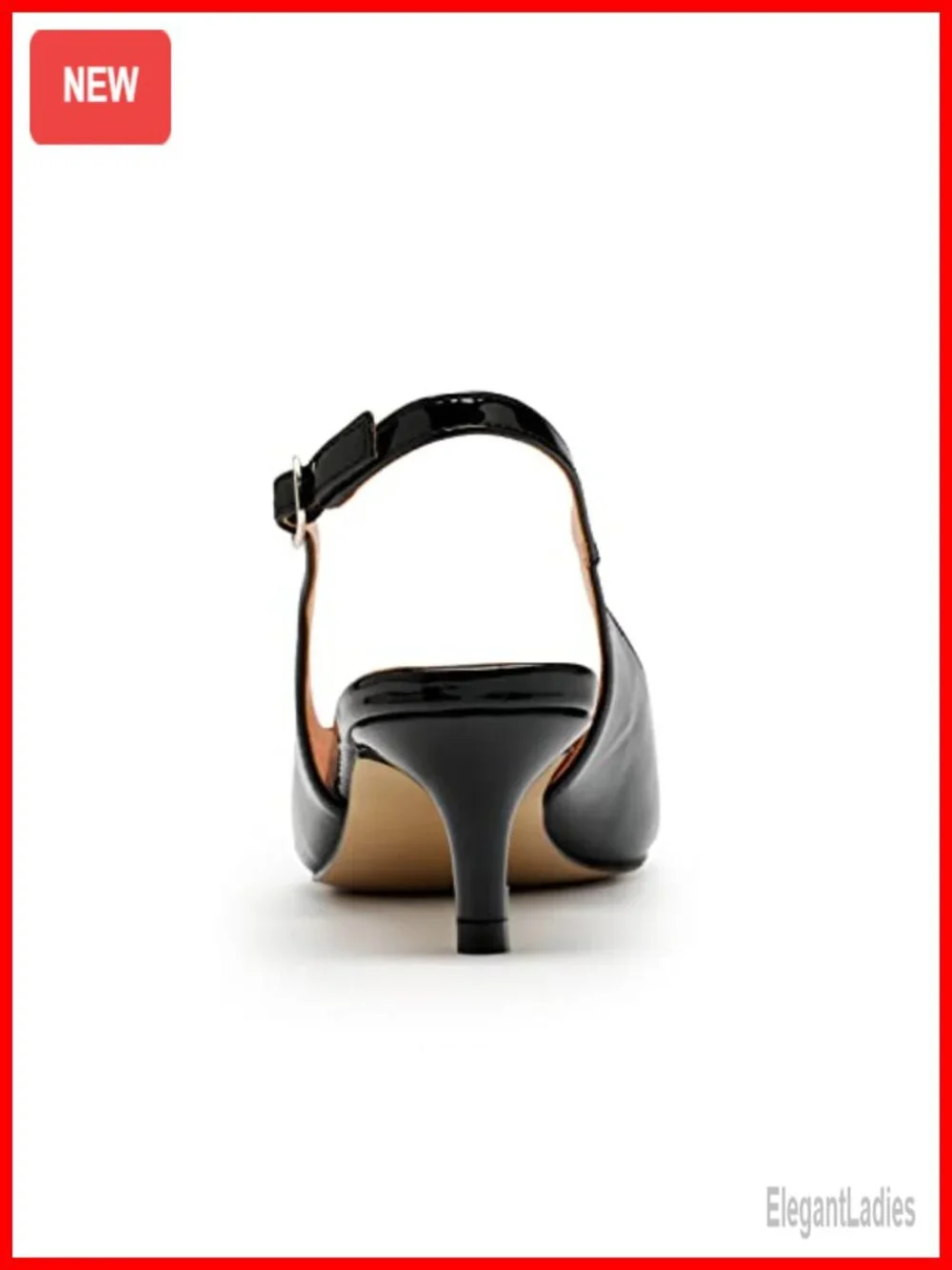 Low Kitten Heels Slingback Dressy Pumps Pointed Closed Toe Ankle Strap Wedding